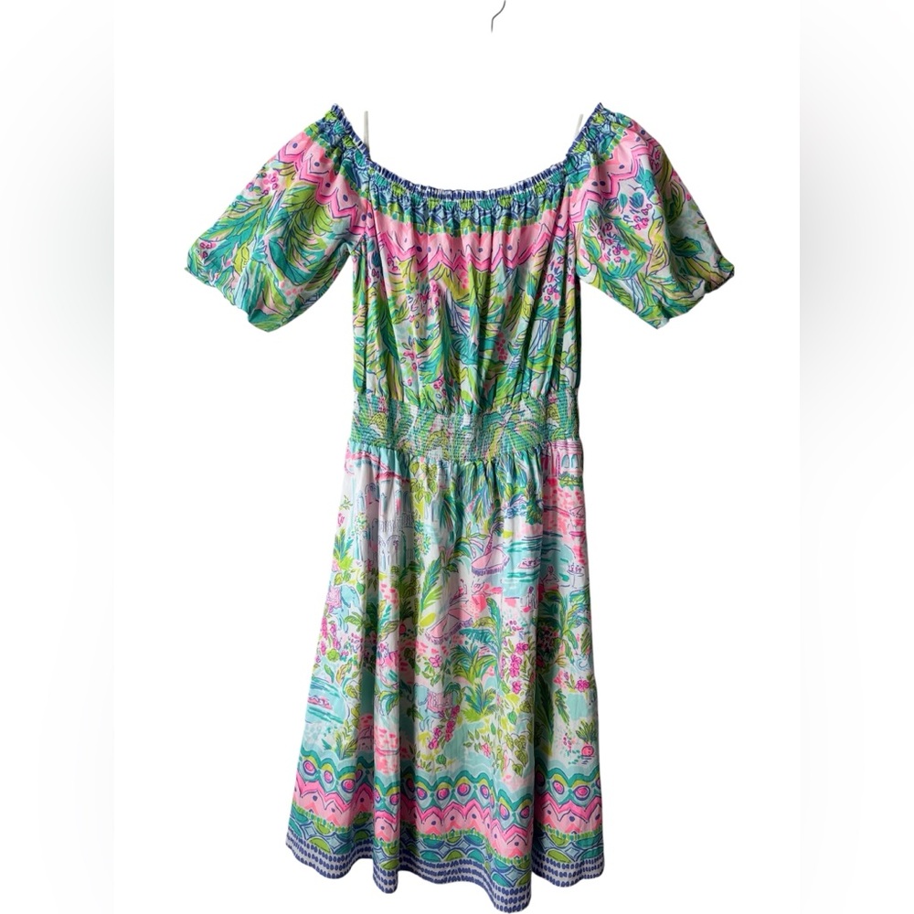 Lilly Pulitzer NWT Camille Island Hopping Sirens Med off the shoulder dress